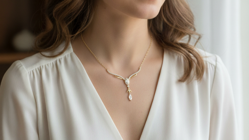 Collar Oro 14kl Punto Luz