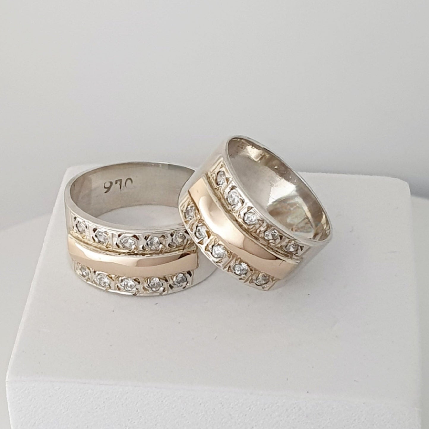 Anillo Plata con Oro 18kl.