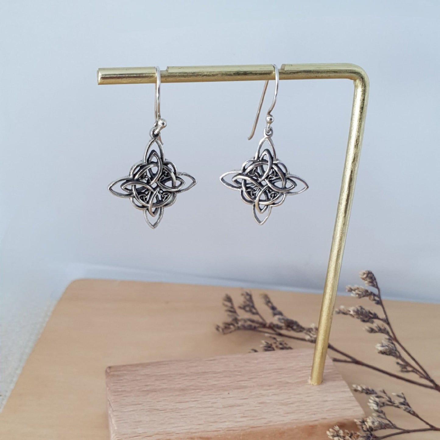 Aros Plata Nudo de Bruja