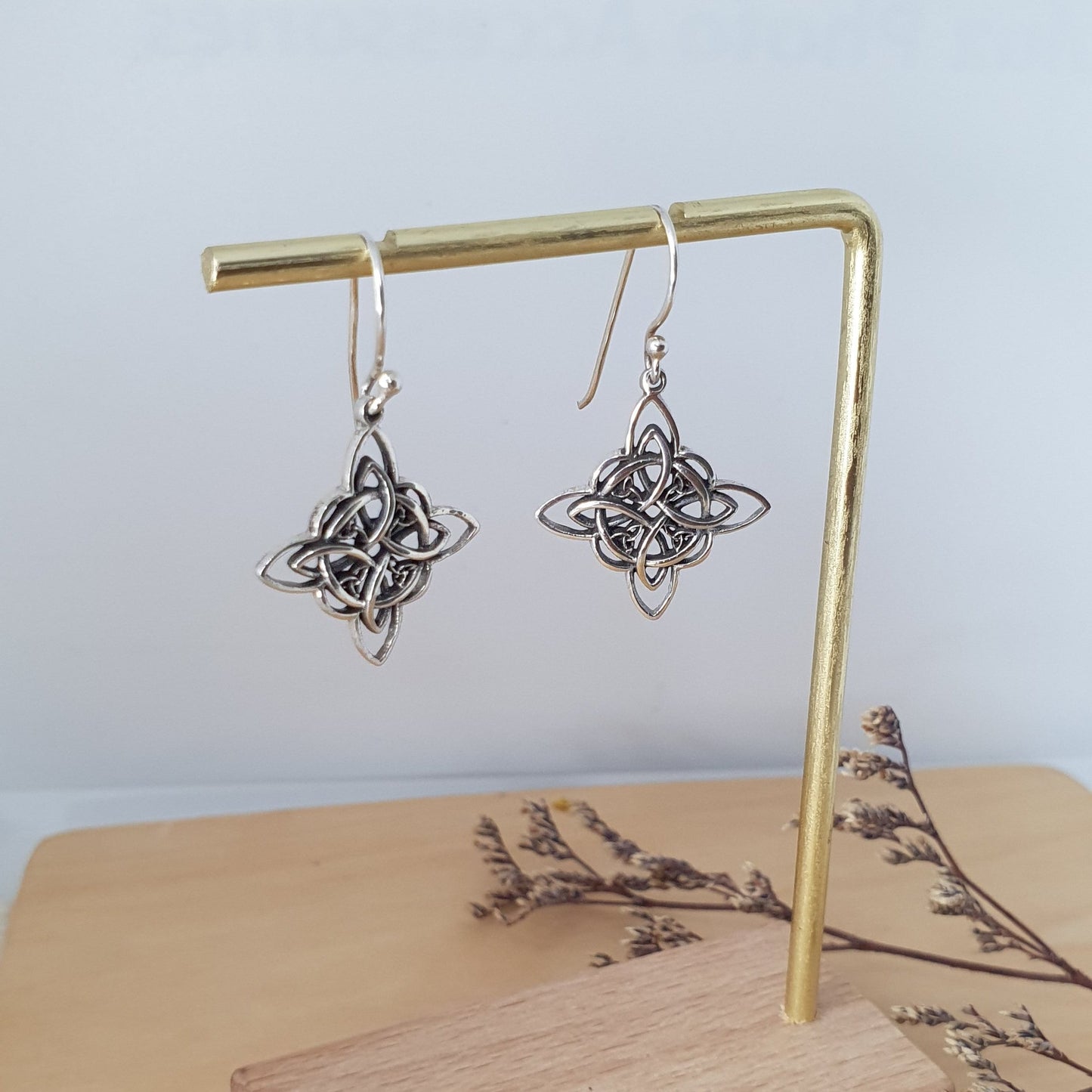 Aros Plata Nudo de Bruja