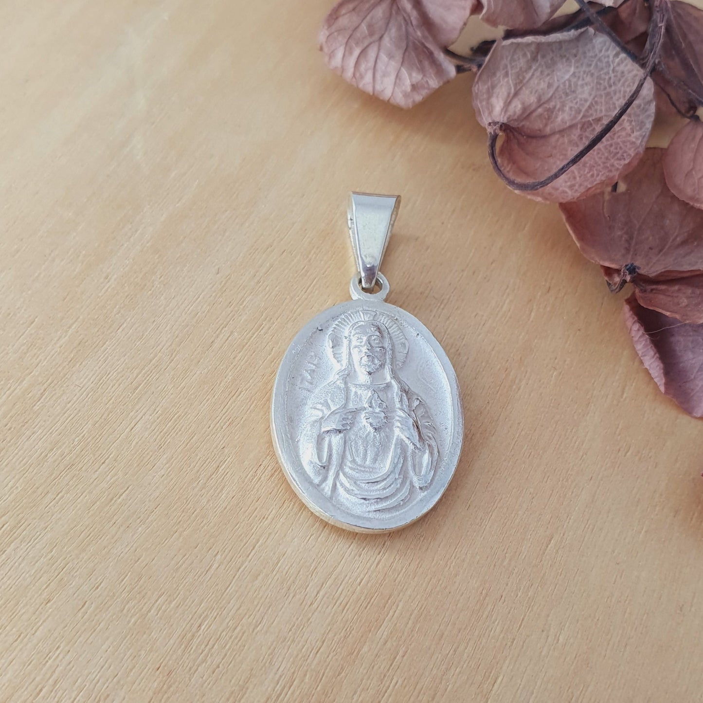 Escapulario de Plata Sagrado Corazón 22 mm - Joyas Alicanto