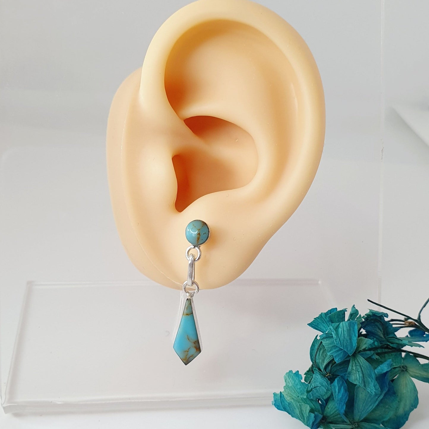 Aro Plata con Piedra Natural Turquesa