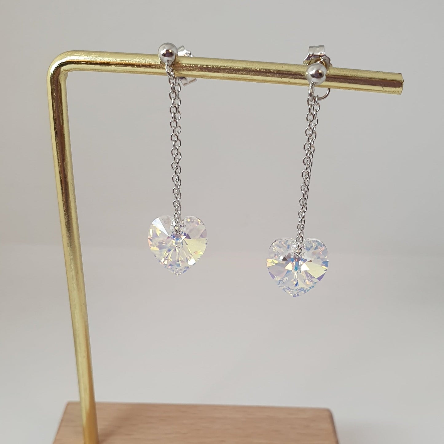 Aro Plata Cristal con Cadena - Joyas Alicanto