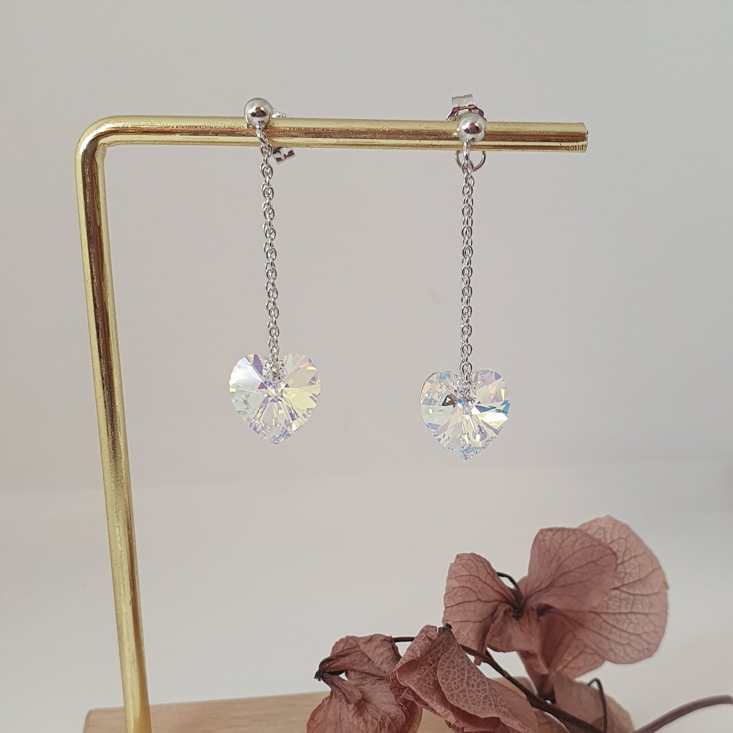 Aro Plata Cristal con Cadena - Joyas Alicanto