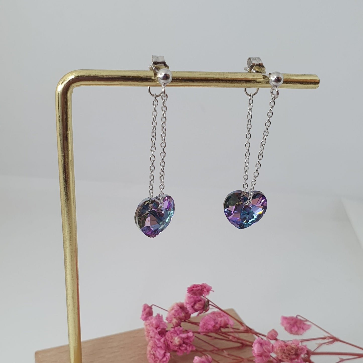 Aro Plata Cristal con Cadena - Joyas Alicanto
