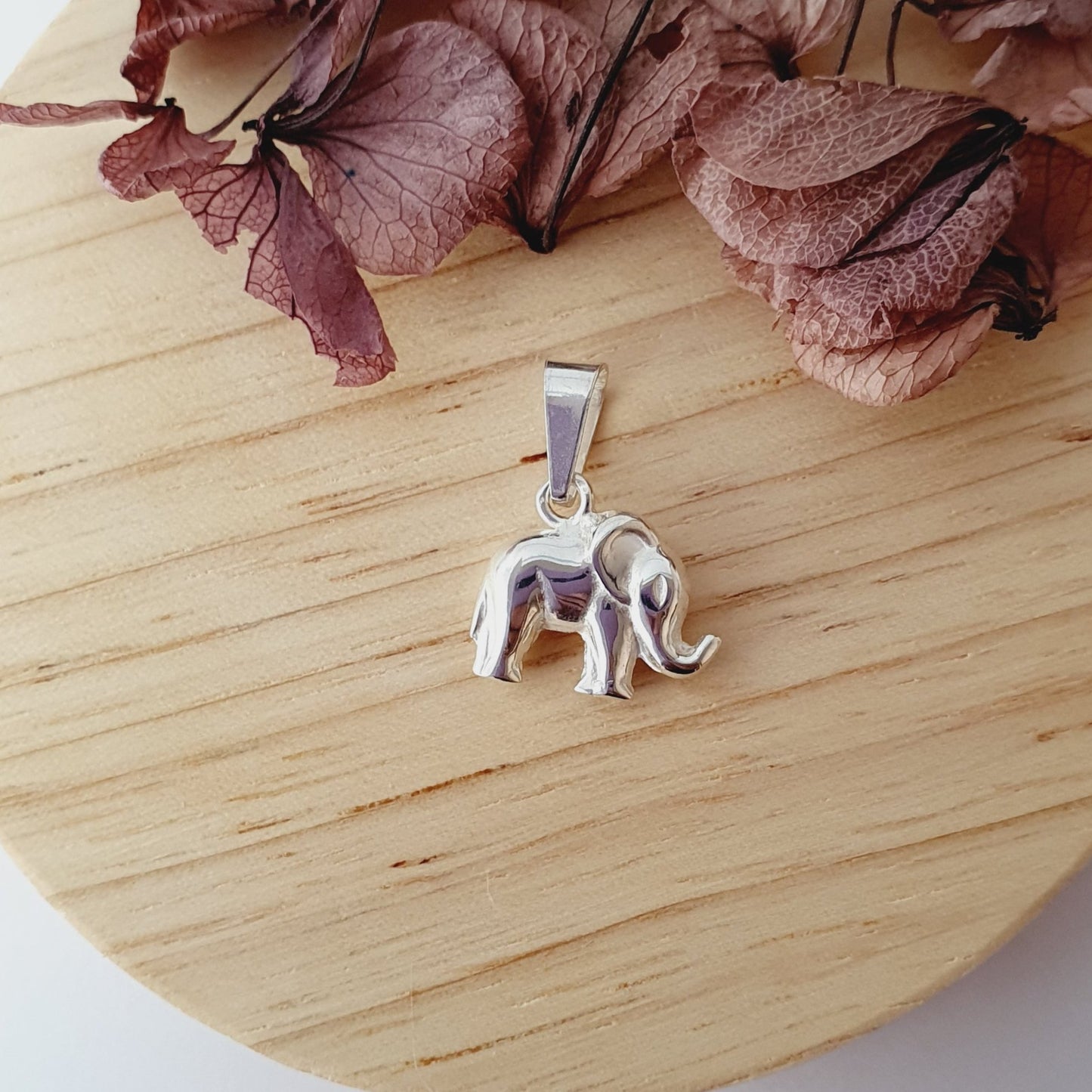 Colgante Plata Mini Elefante Inflado