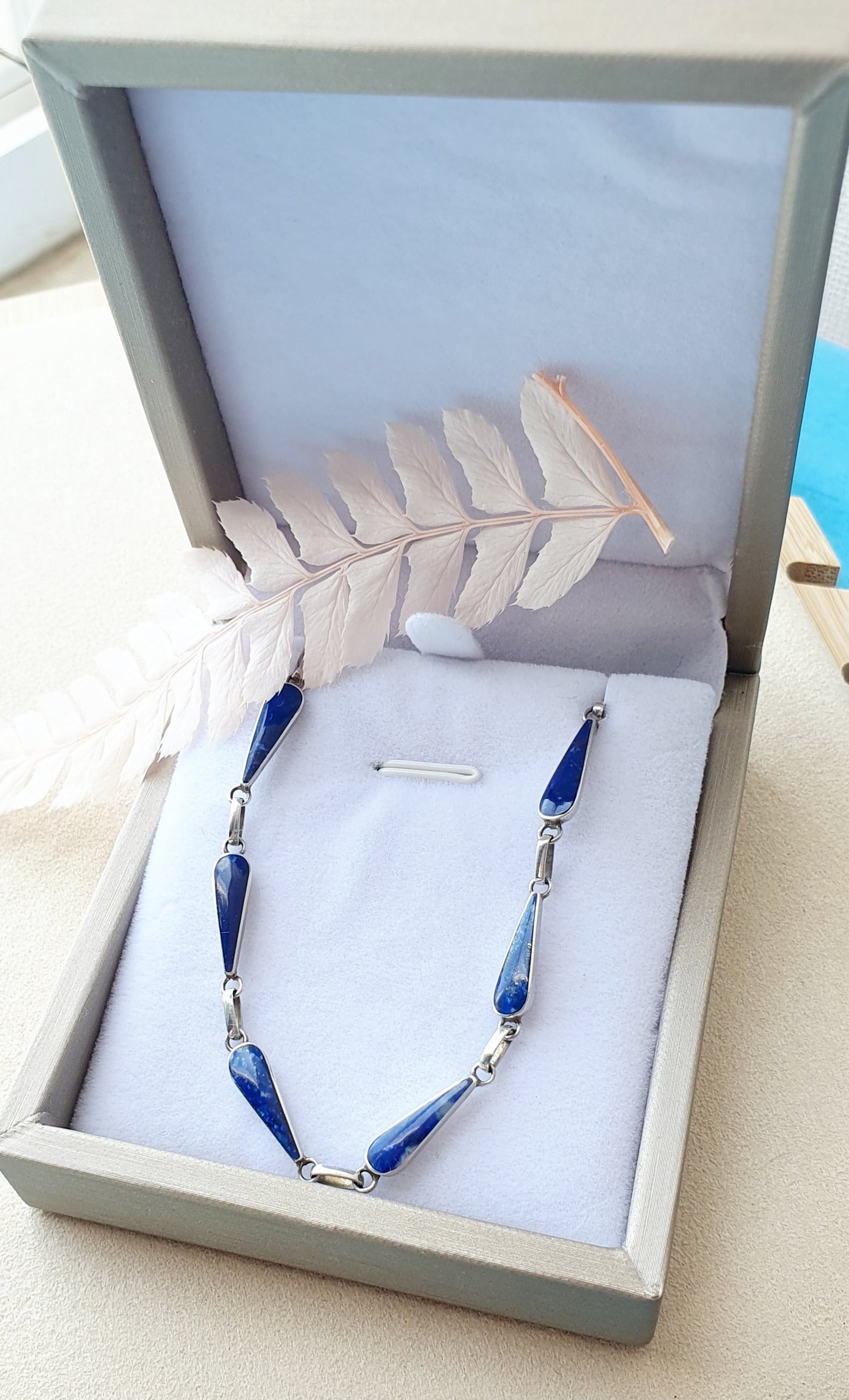 Pulsera Plata Gota Lapislázuli