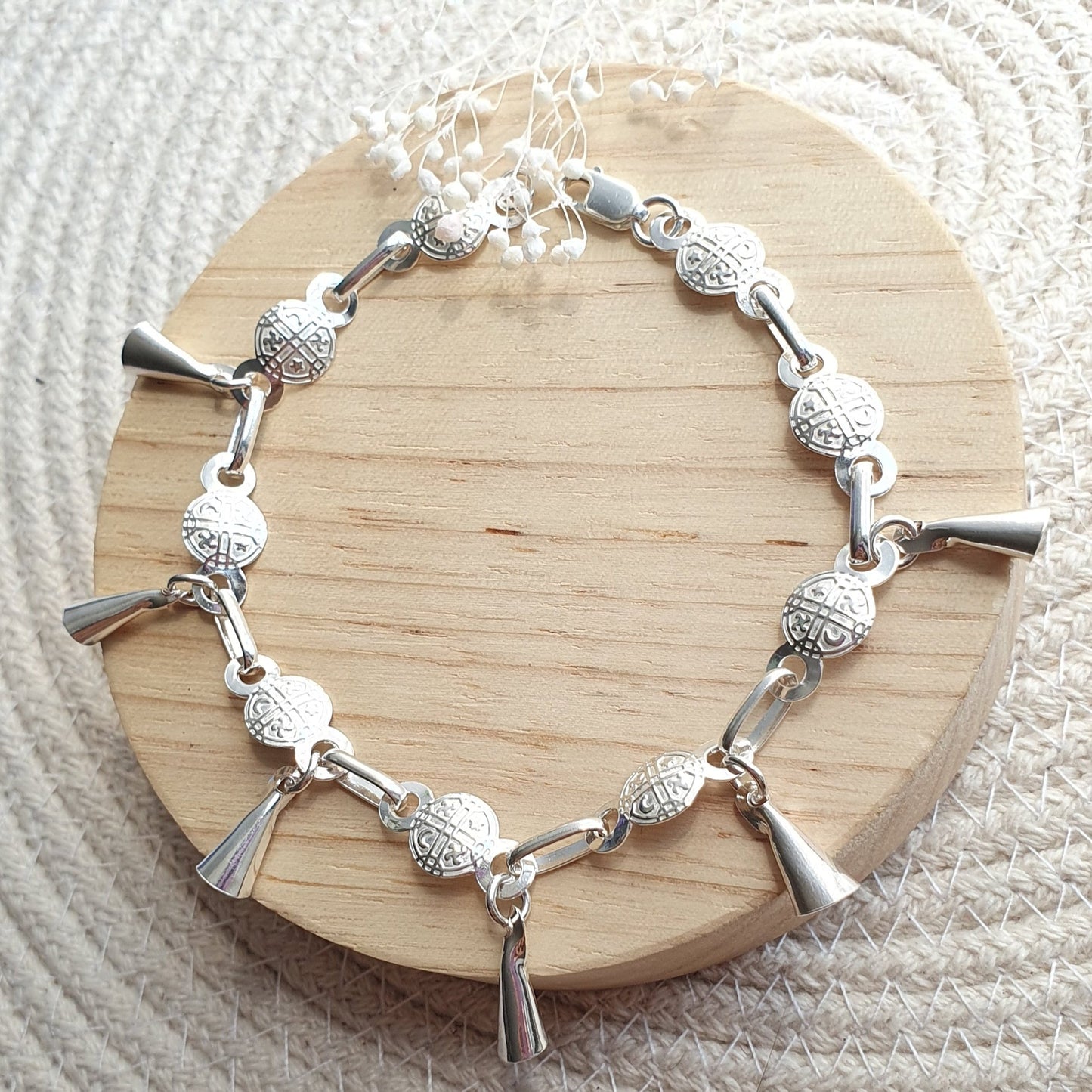 Pulsera Plata Kultrun con Campanas