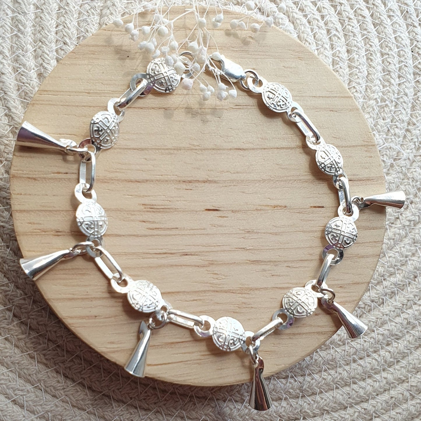 Pulsera Plata Kultrun con Campanas