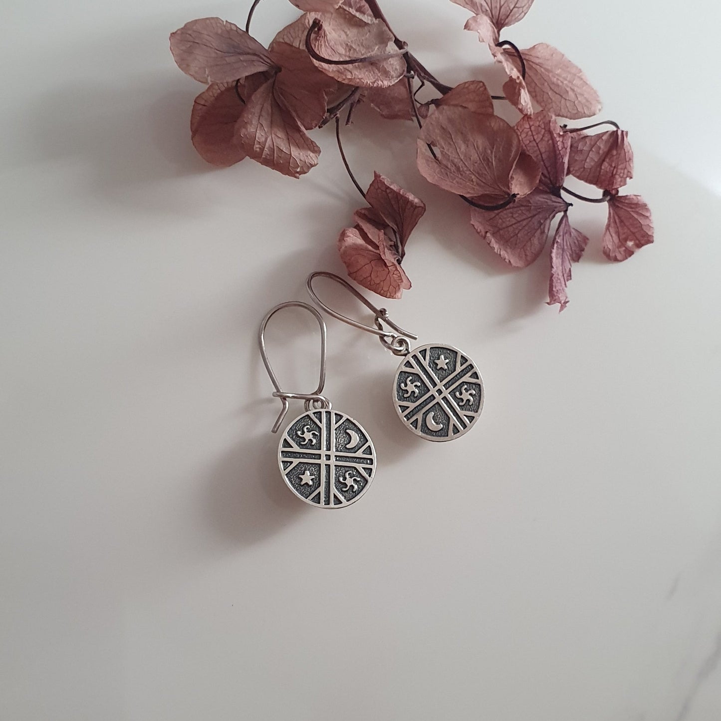 Conjunto Plata Nacional Kultrun Mapuche