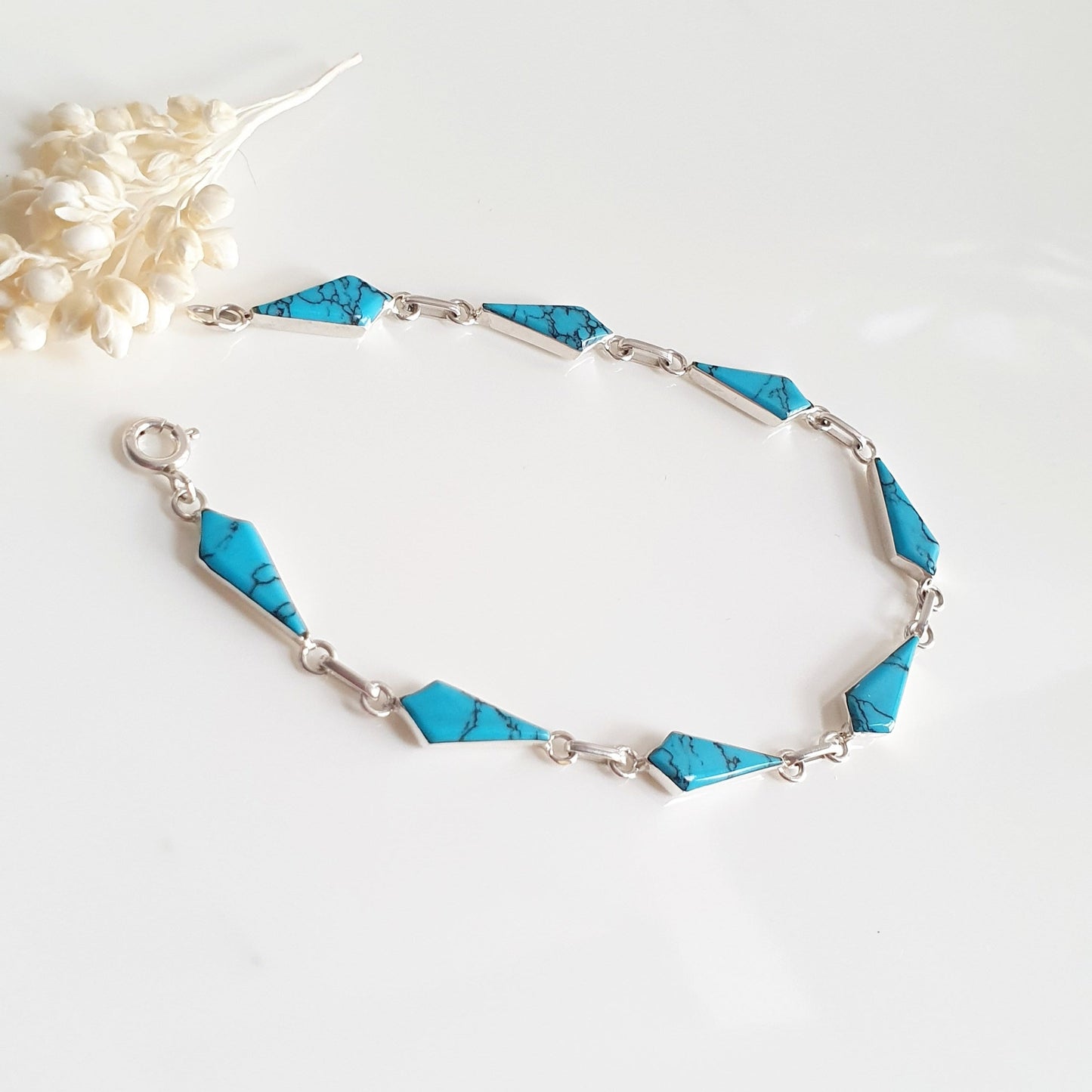 Pulsera Plata Turquesa