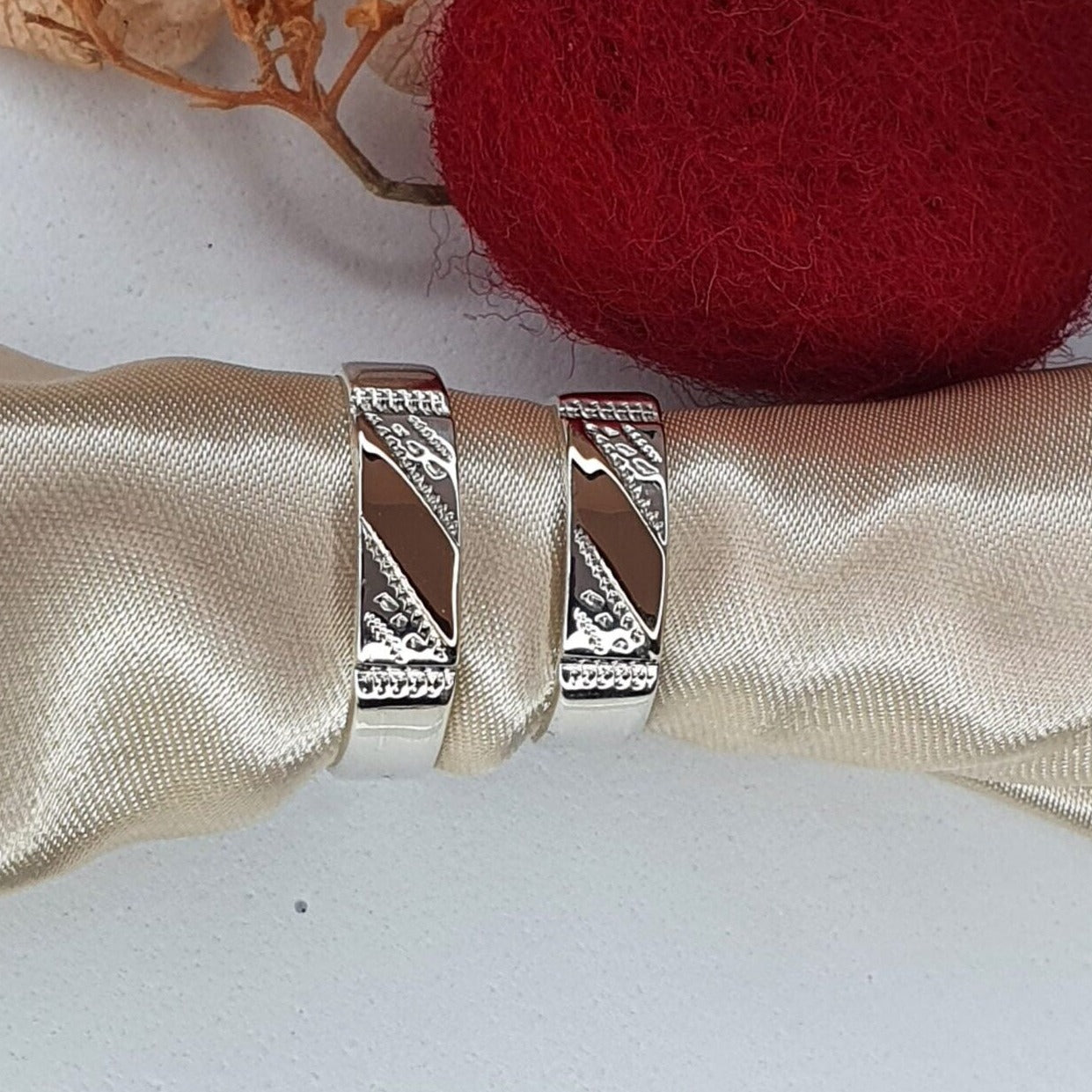 Anillo Alianza Plata con Oro 18kl - Joyas Alicanto