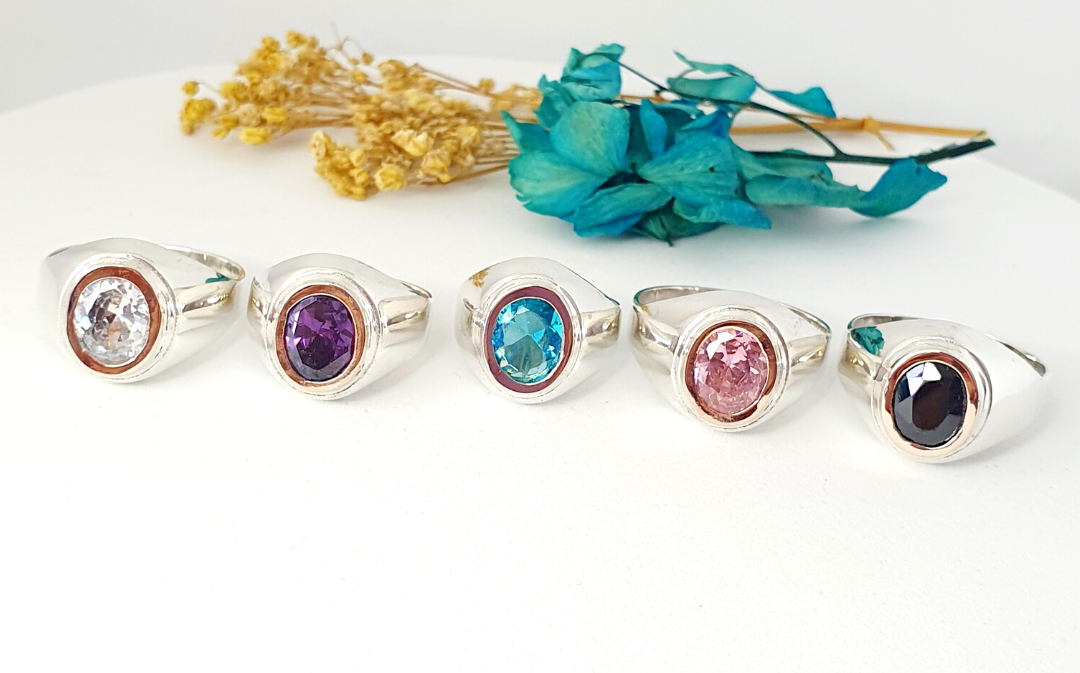 Anillo Plata con Oro 18kl. - Joyas Alicanto