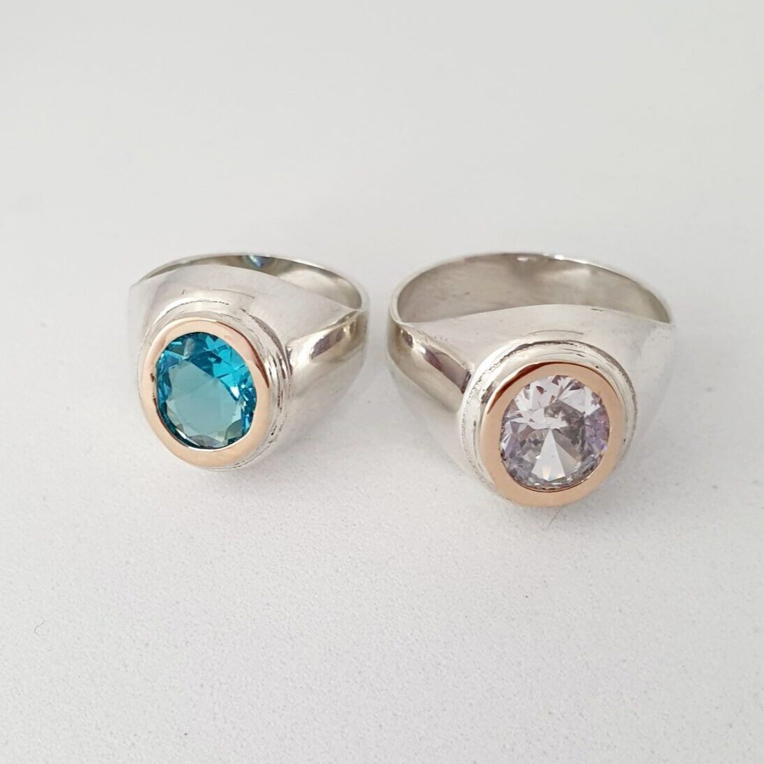 Anillo Plata con Oro 18kl. - Joyas Alicanto