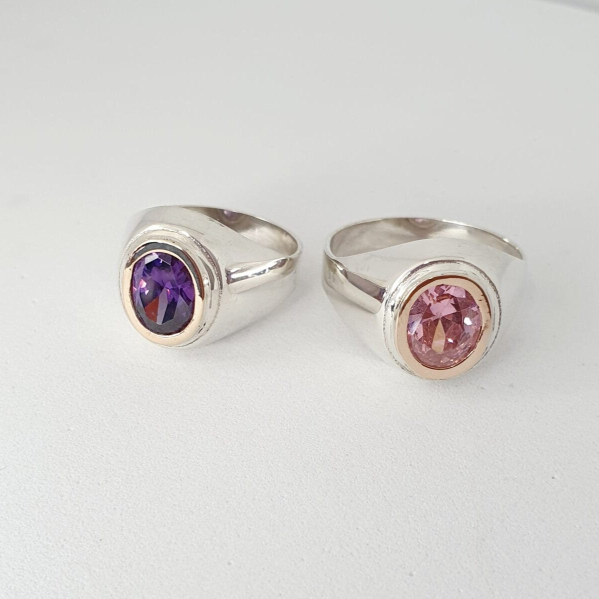 Anillo Plata con Oro 18kl. - Joyas Alicanto