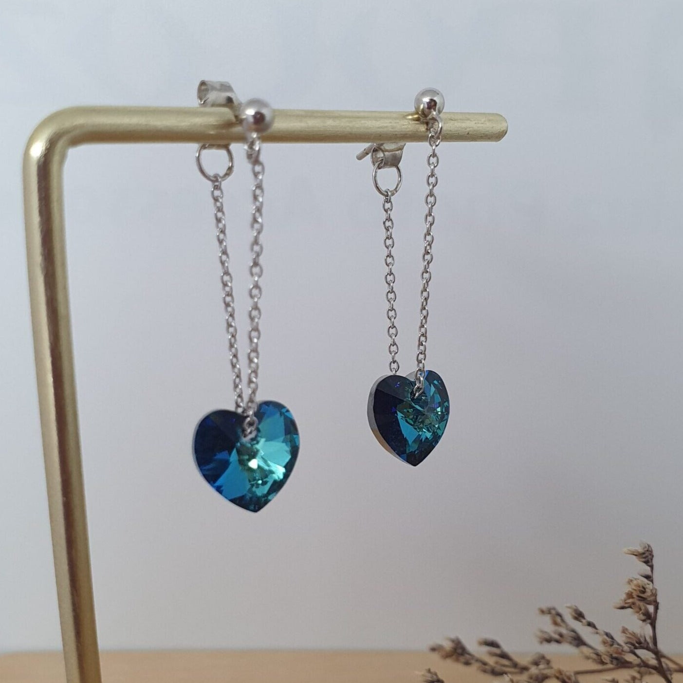 Aro Plata Cristal con Cadena - Joyas Alicanto