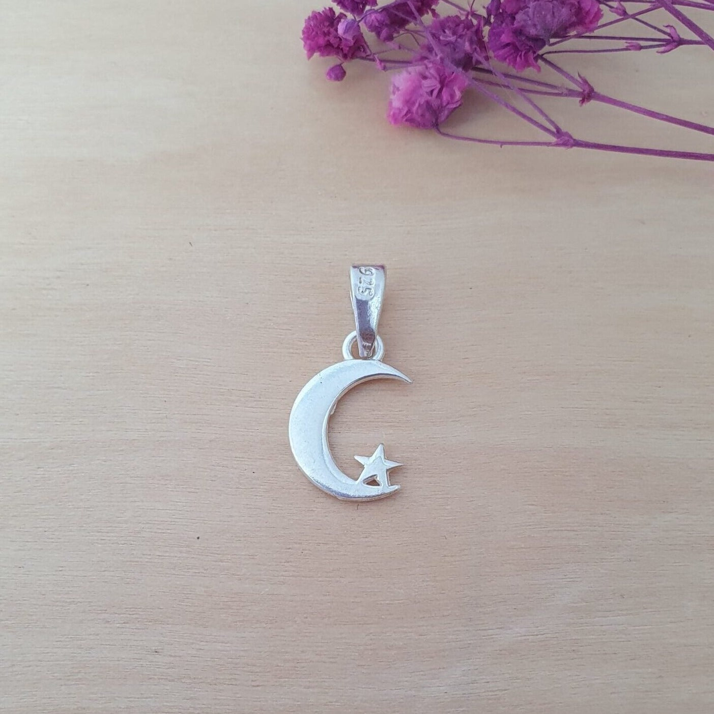 Colgante Plata Luna con Estrella