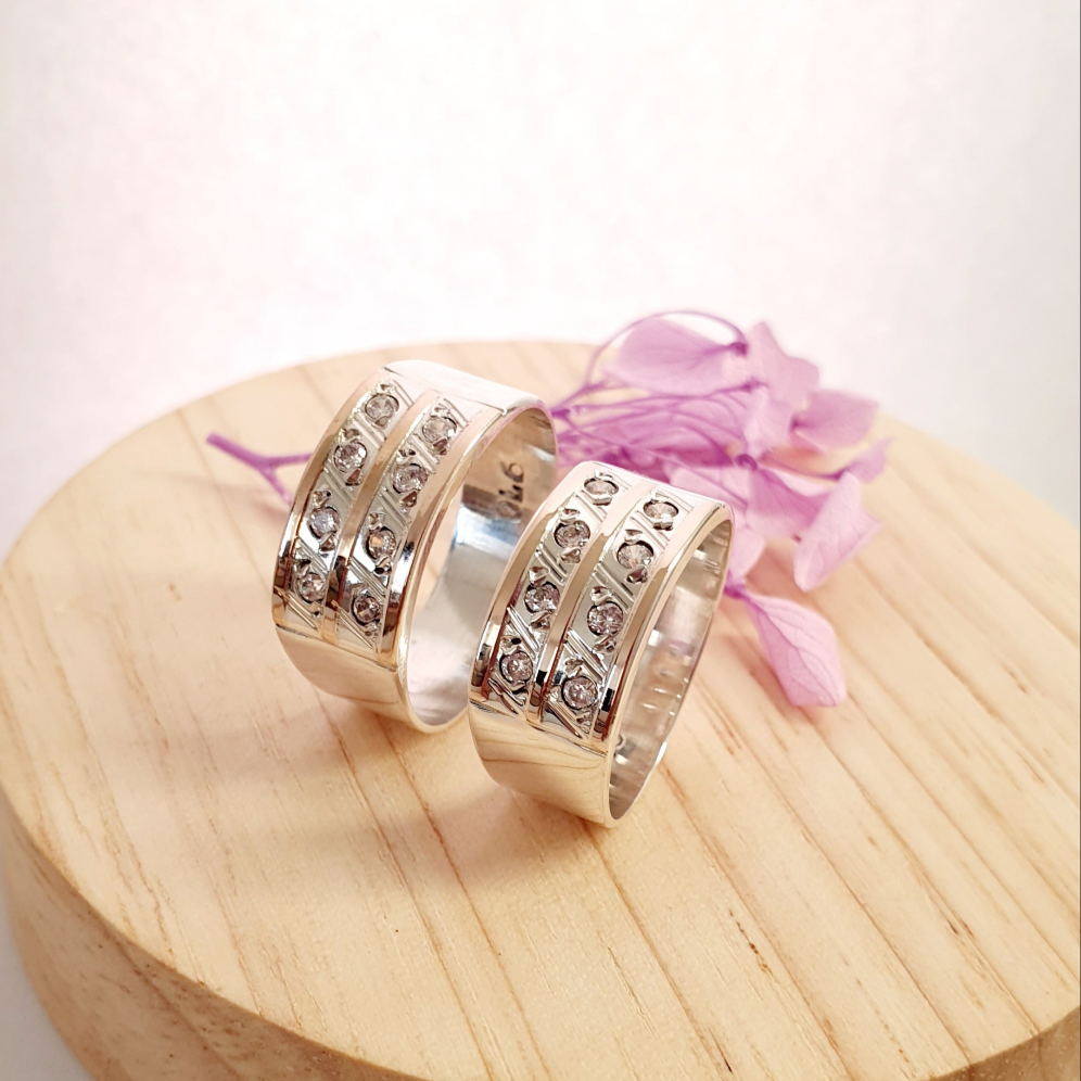 Anillo Plata Doble Cintillo con Oro 18kl.