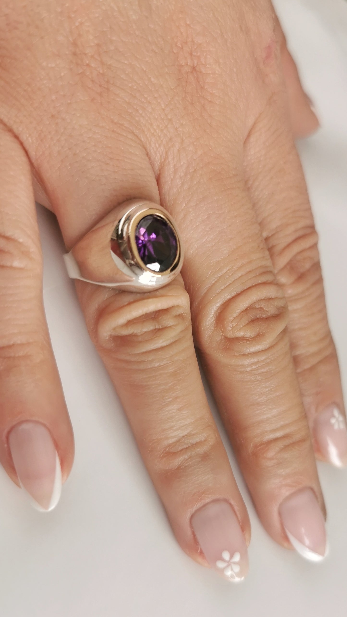 Anillo Plata con Oro 18kl. - Joyas Alicanto