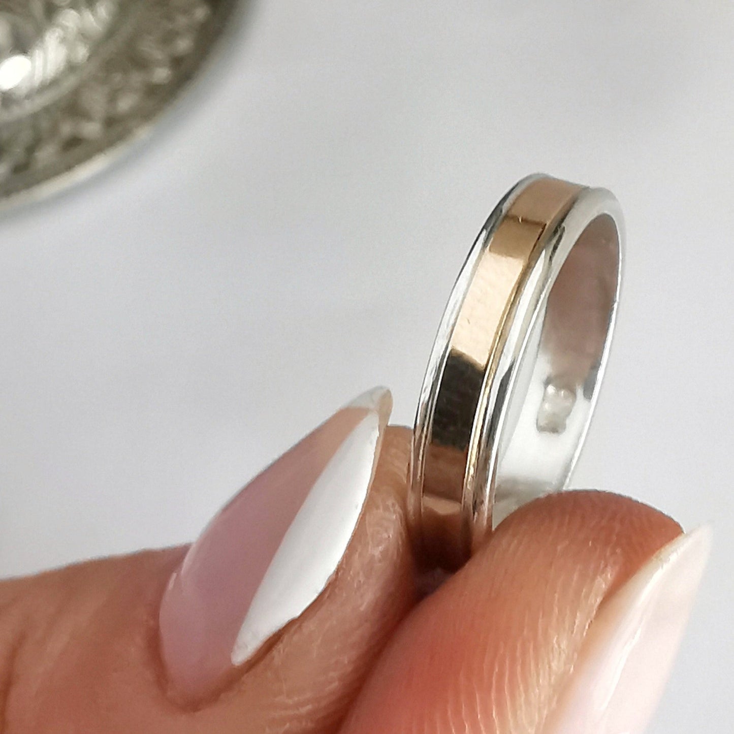 Anillo Ilusión Plata con Oro 18 kl