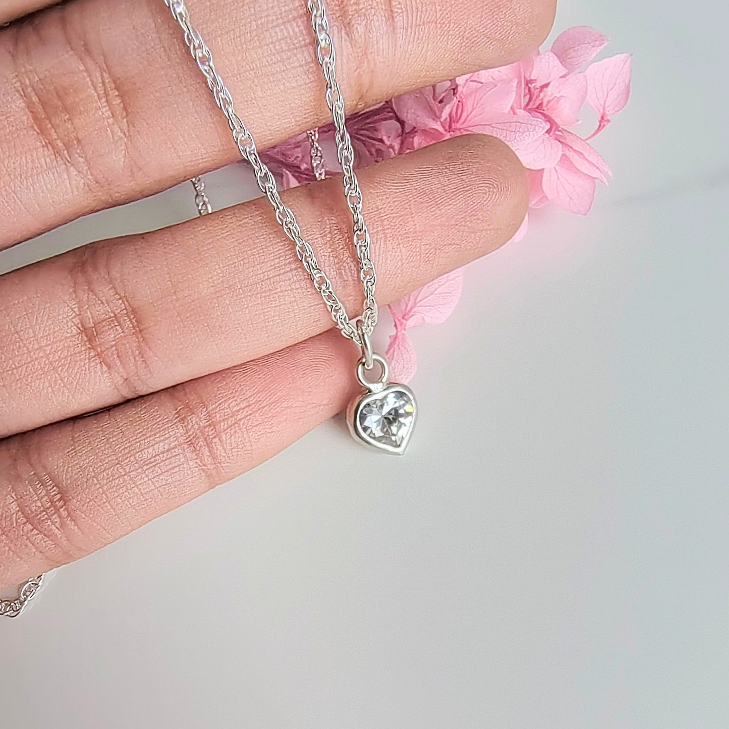 Colgante Plata Mini Corazón con Circon