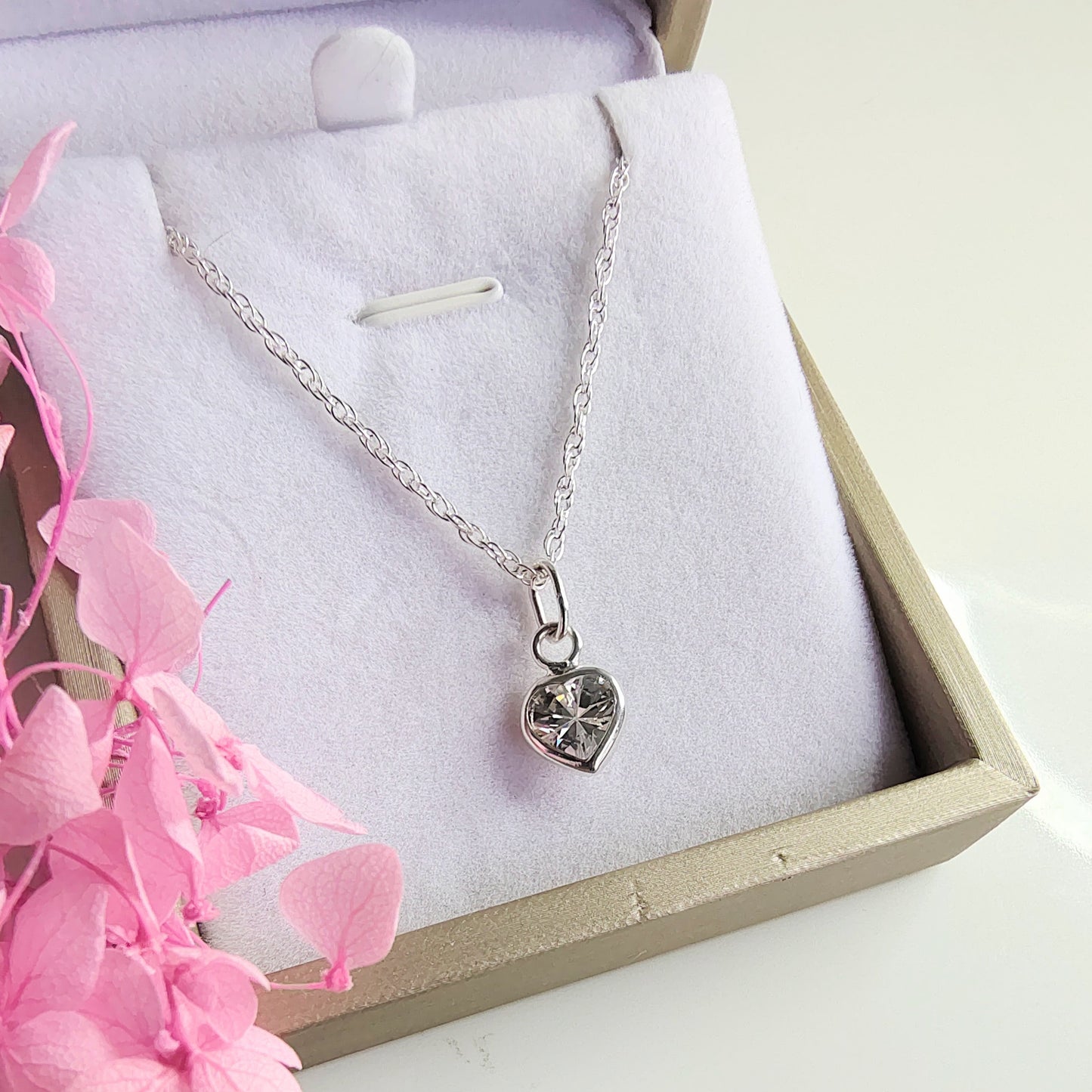 Colgante Plata Mini Corazón con Circon