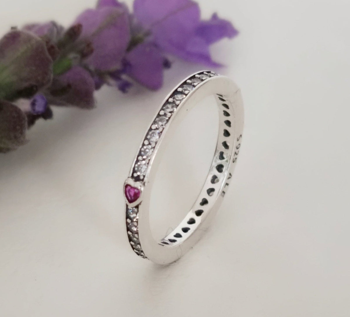 Anillo Plata Cintillo Corazón