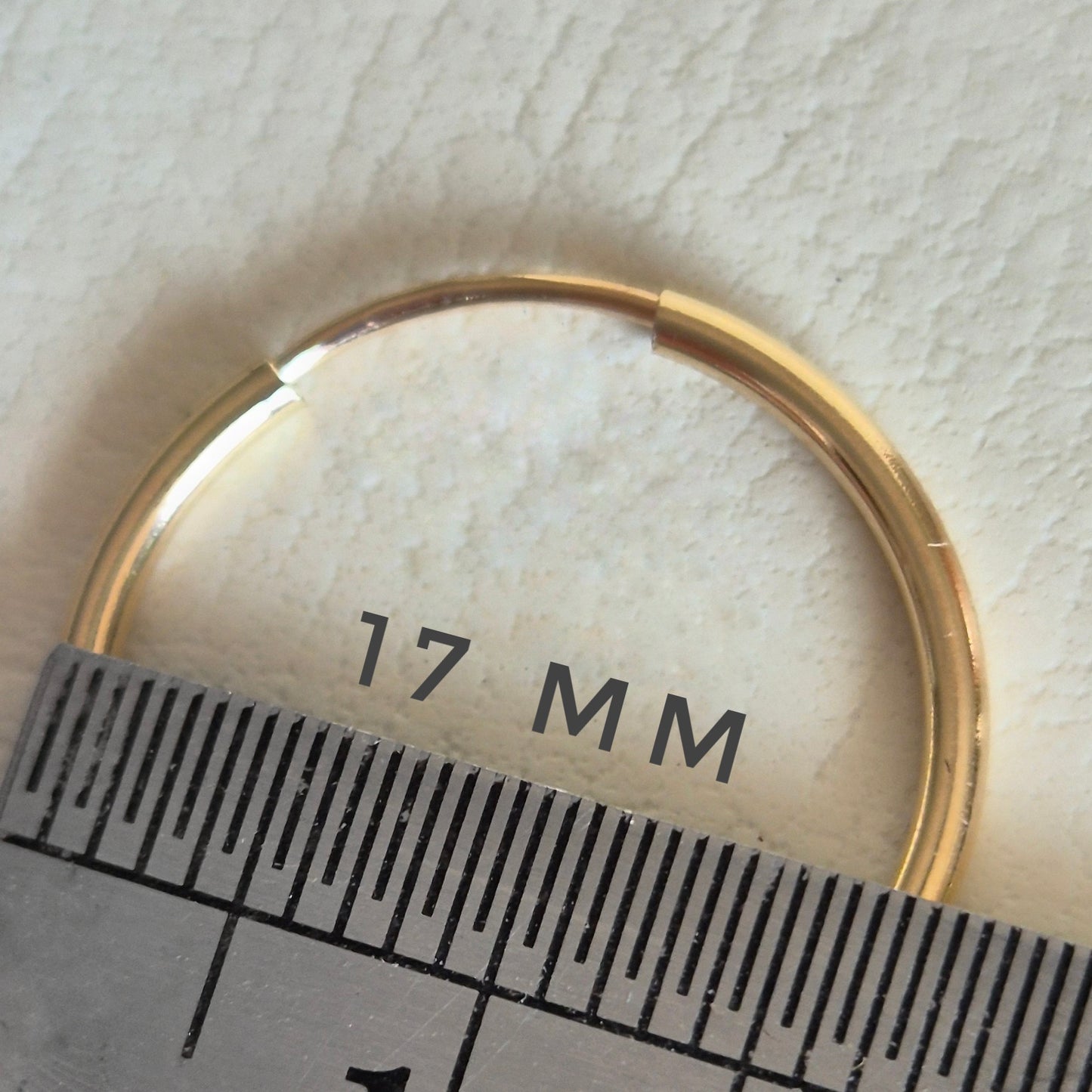 Aro Oro 14k G.F argolla con bolita facetada 17mm