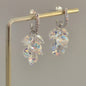 Aros de Plata 925 con 7 Cristales Redondos y Circones
