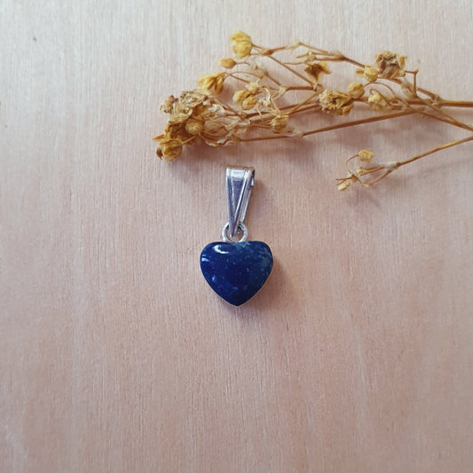 Colgante Plata Mini Corazon Lapislazuli.