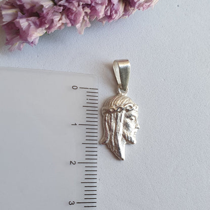 Medalla de Plata Rostro de Cristo 20mm - Joyas Alicanto