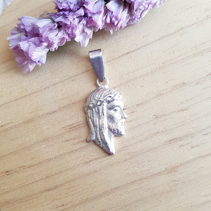 Medalla de Plata Rostro de Cristo 20mm - Joyas Alicanto