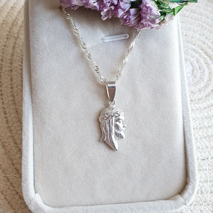 Medalla de Plata Rostro de Cristo 20mm - Joyas Alicanto