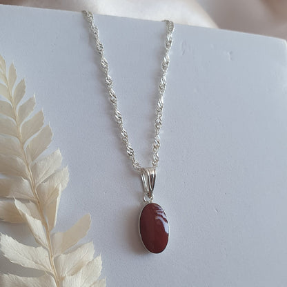 Conjunto Óvalo Plata con Piedra Natural Jaspe - Joyas Alicanto