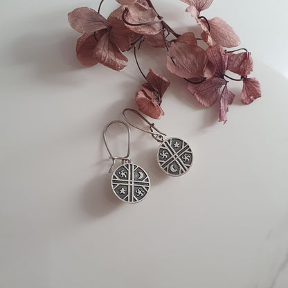 Conjunto Plata Nacional Kultrun Mapuche - Joyas Alicanto