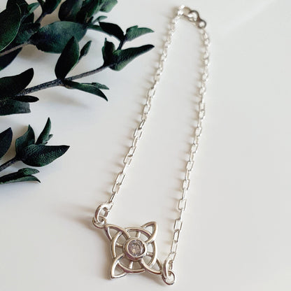 Pulsera Nudo de Brujas Plata 20cm. - Joyas Alicanto