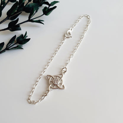 Pulsera Nudo de Brujas Plata 20cm. - Joyas Alicanto