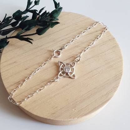 Pulsera Nudo de Brujas Plata 20cm. - Joyas Alicanto