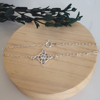 Pulsera Nudo de Brujas Plata 20cm. - Joyas Alicanto