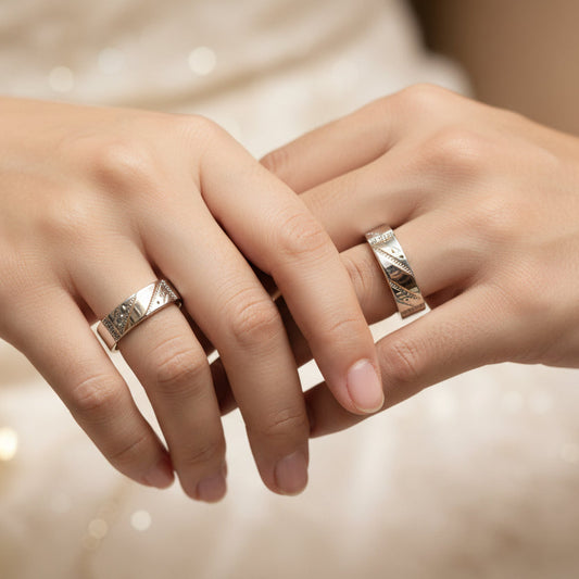 Anillo Alianza Plata con Oro 18kl - Joyas Alicanto