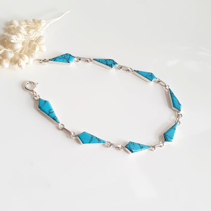 Pulsera Plata Turquesa - Joyas Alicanto