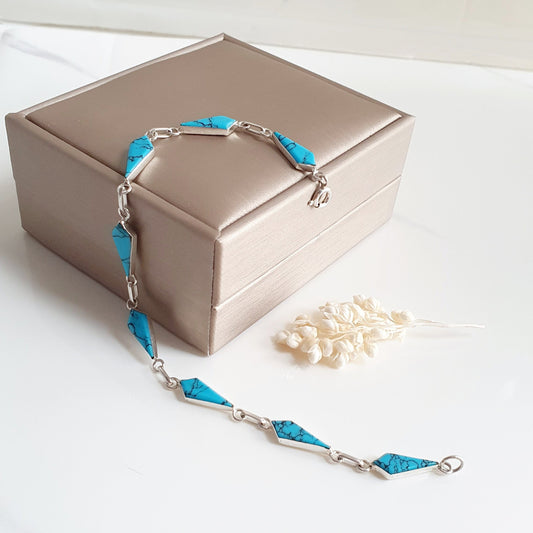 Pulsera Plata Turquesa