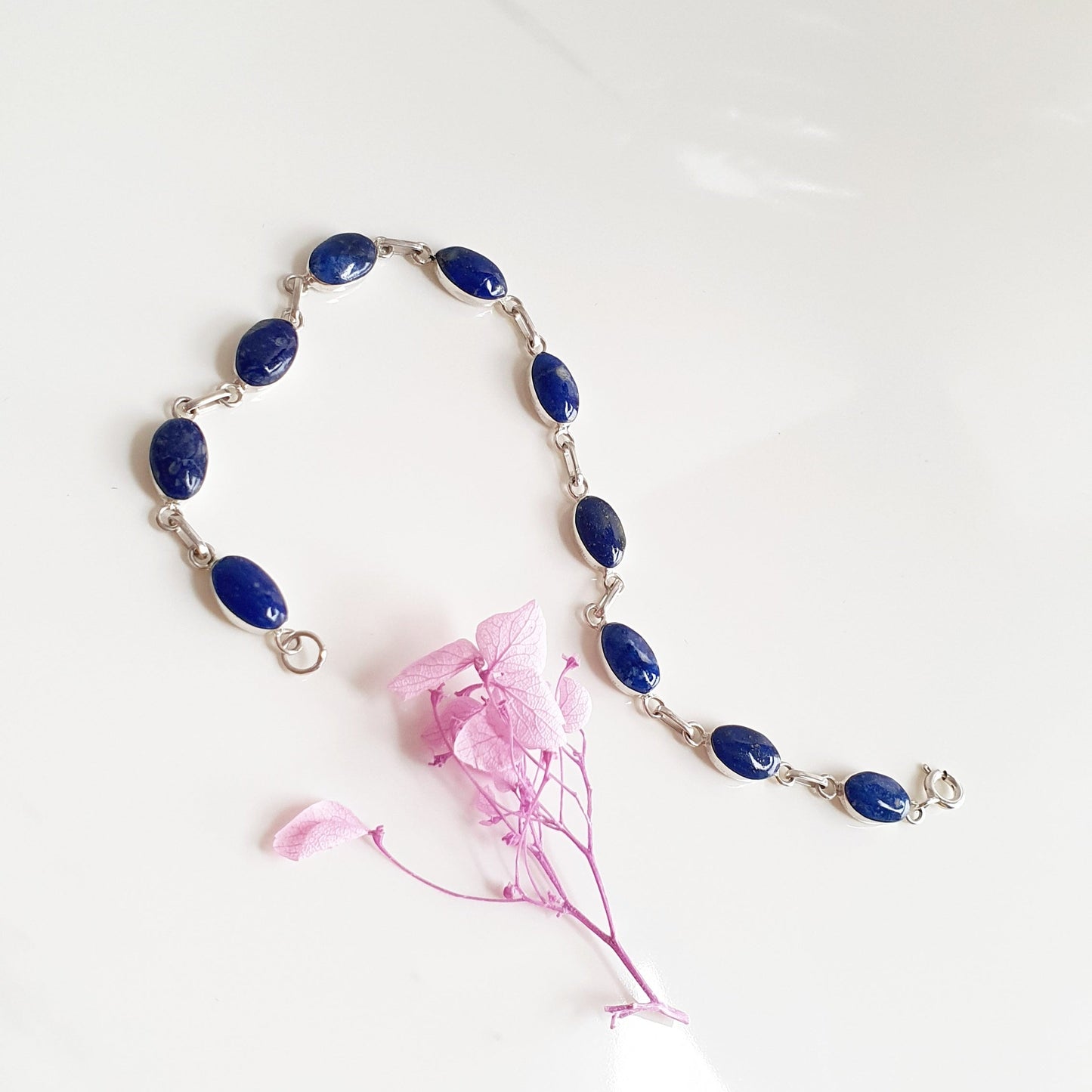 Pulsera Plata Obalo Lapislázuli