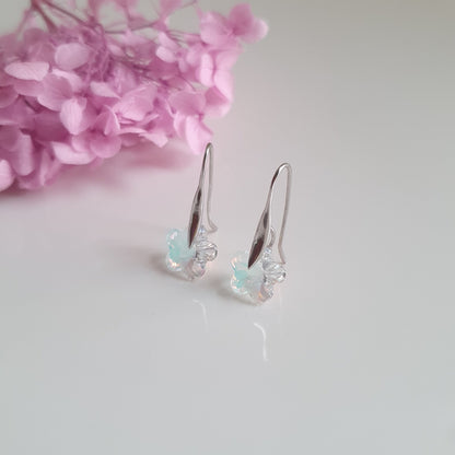 Conjunto Flor Plata con Cristal - Joyas Alicanto