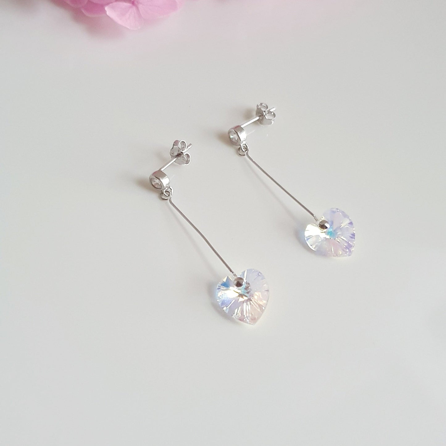 Conjunto Corazón  Plata con Cristal