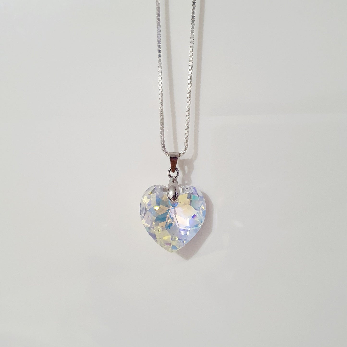 Conjunto Corazón  Plata con Cristal