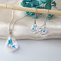 Conjunto Gota Plata con Cristal - Joyas Alicanto
