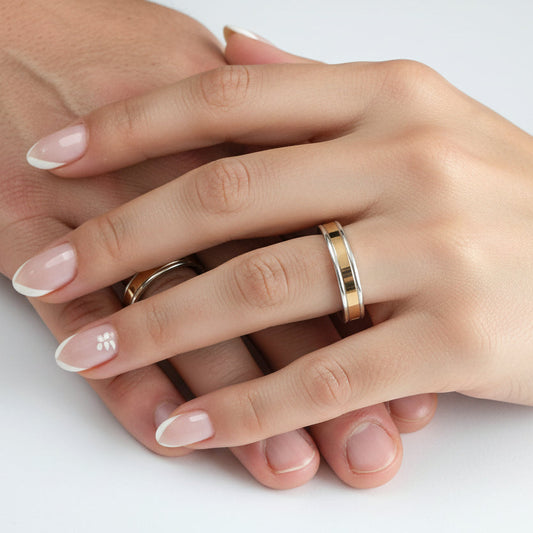 Anillo Ilusión Plata con Oro 18 kl - Joyas Alicanto