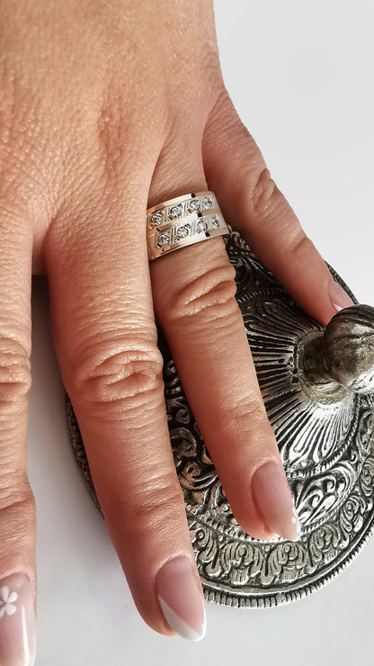 Anillo Plata Doble Cintillo con Oro 18kl. - Joyas Alicanto