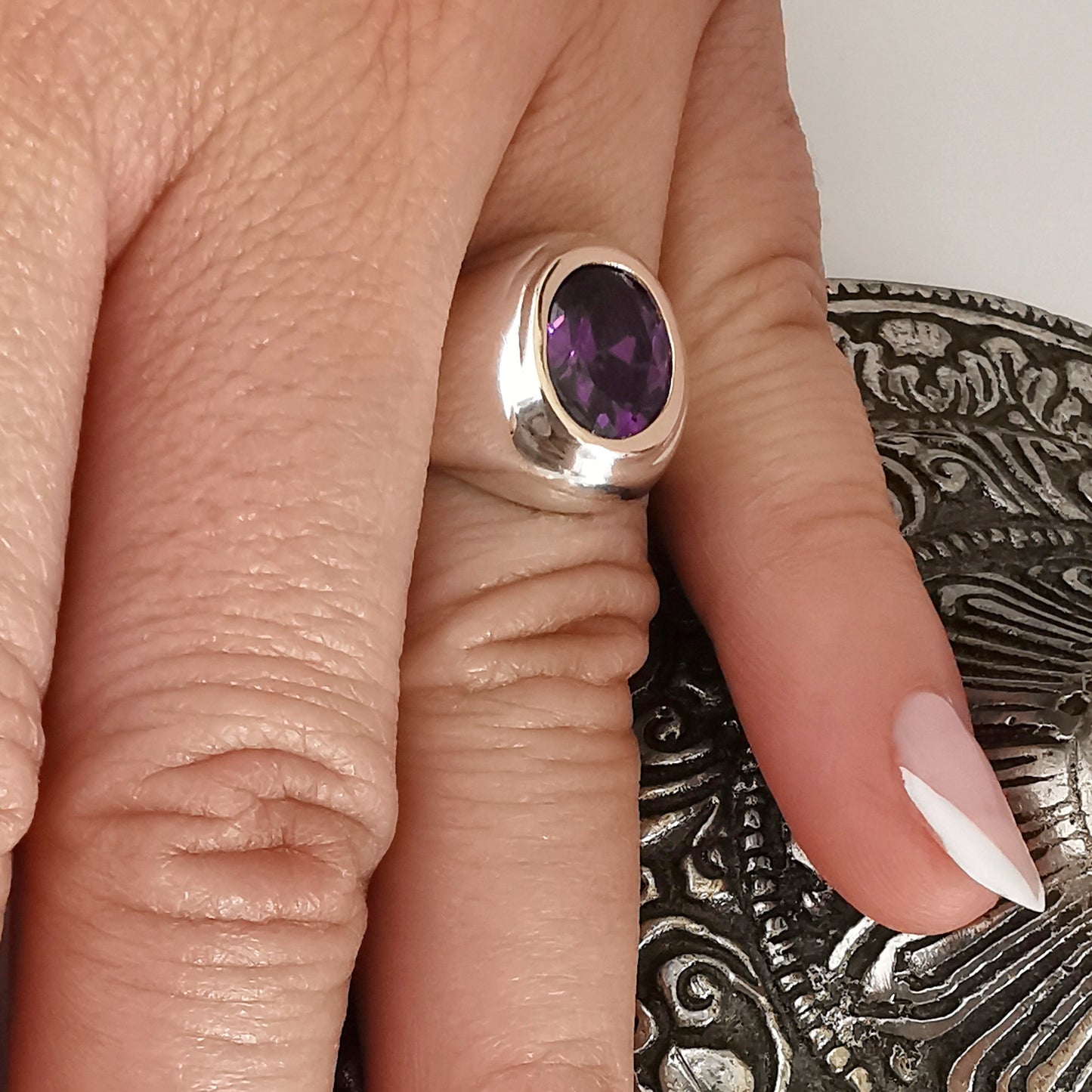 Anillo Plata con Oro 18kl.